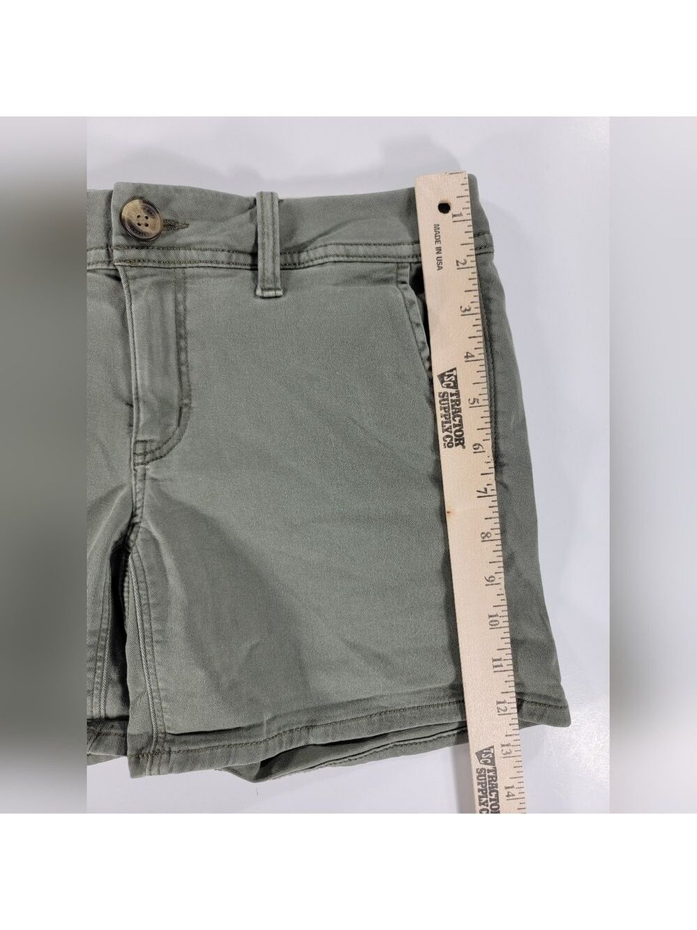NWT American Eagle Midi Low Rise Green Twill Shorts Women's 4 Super Stretch X - Picture 7 of 11
